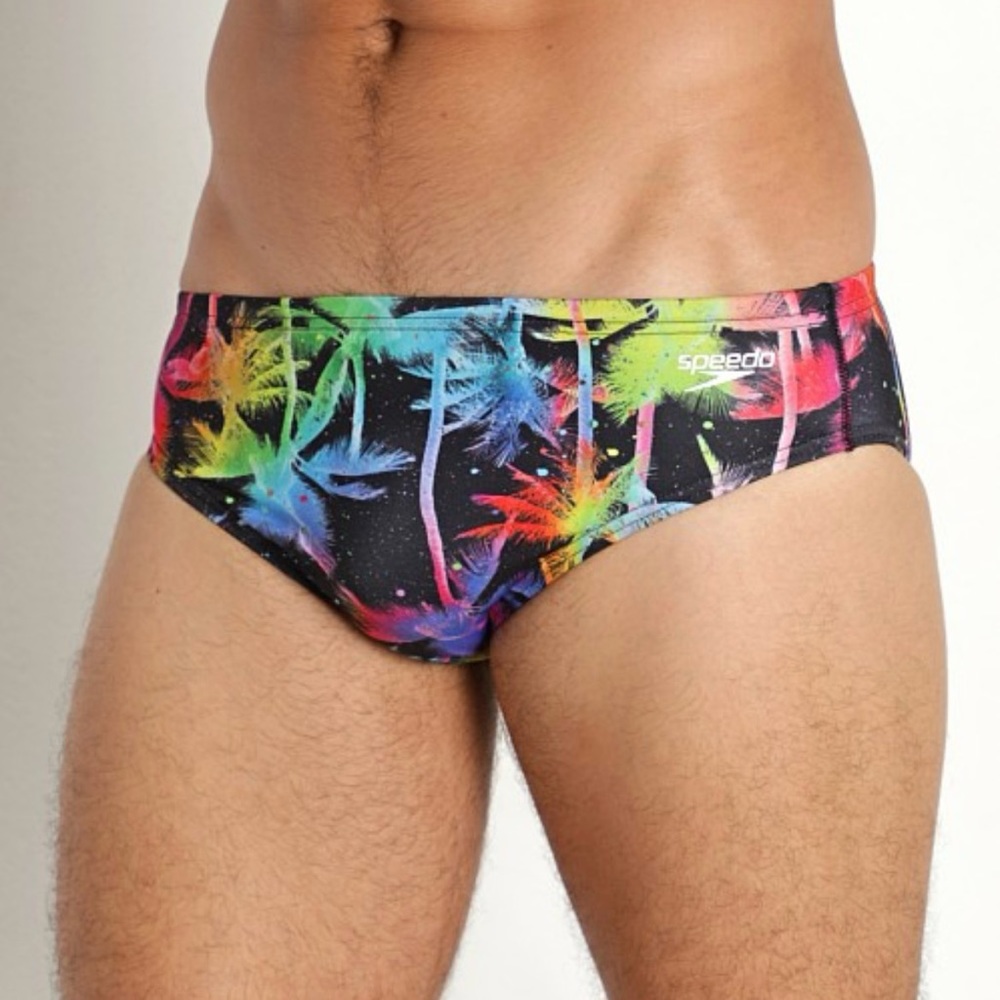 Speedo Multicolor Palm Print Swim Briefs